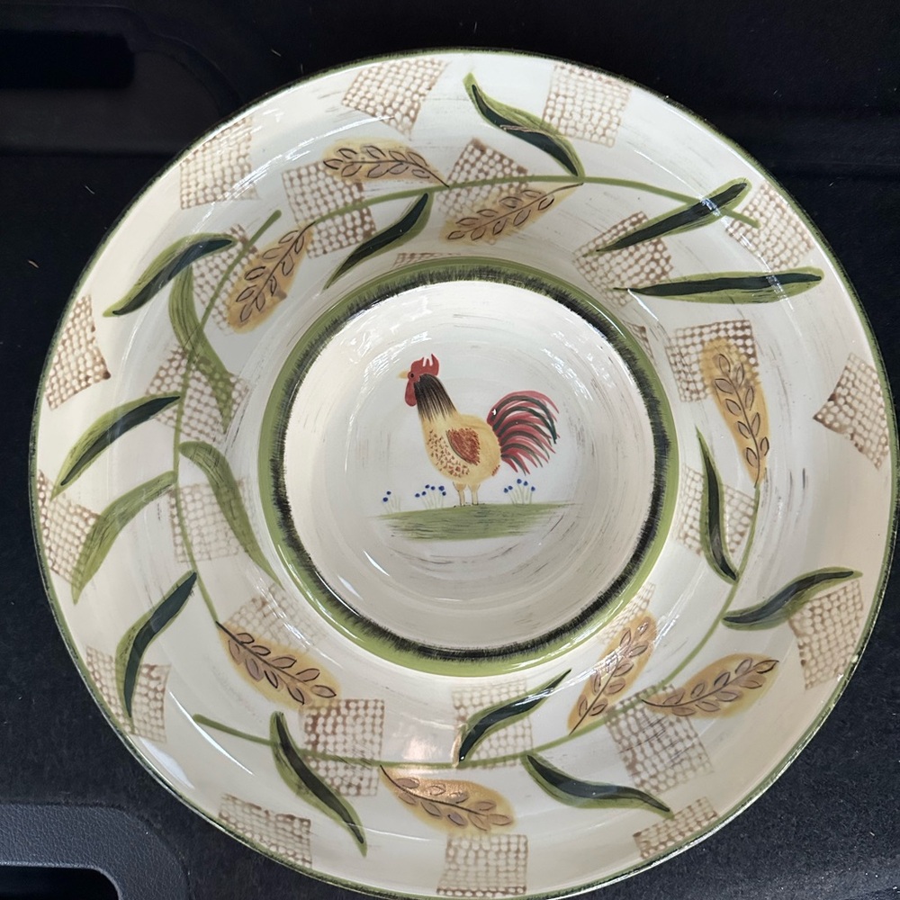 Rustic Rooster Ceramic Dinner Plate